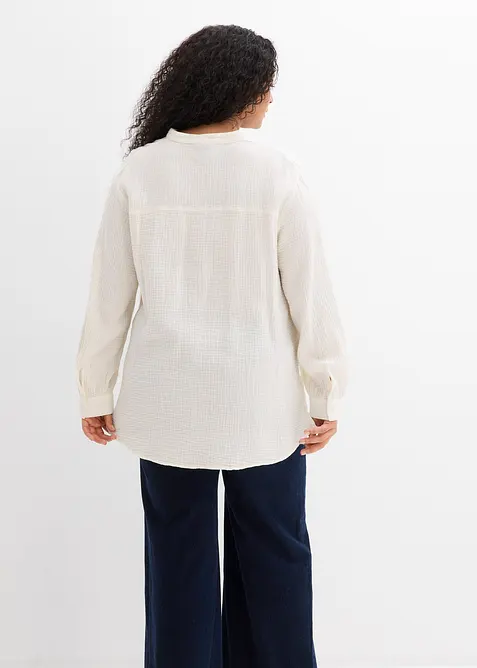Camicia lunga in vaporosa mussola di cotone, bonprix