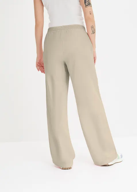 Pantaloni a palazzo in misto lino, bonprix