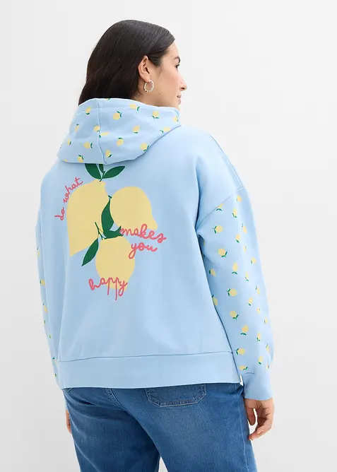 Felpa con cappuccio ampia in puro cotone biologico, bonprix