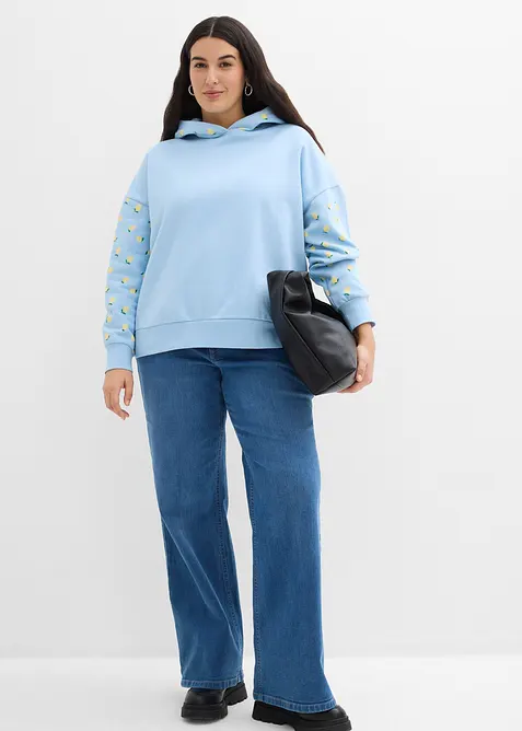 Felpa con cappuccio ampia in puro cotone biologico, bonprix