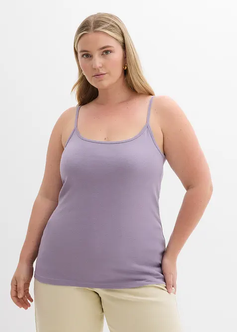 Top con spalline sottili in puro cotone (pacco da 3), bonprix