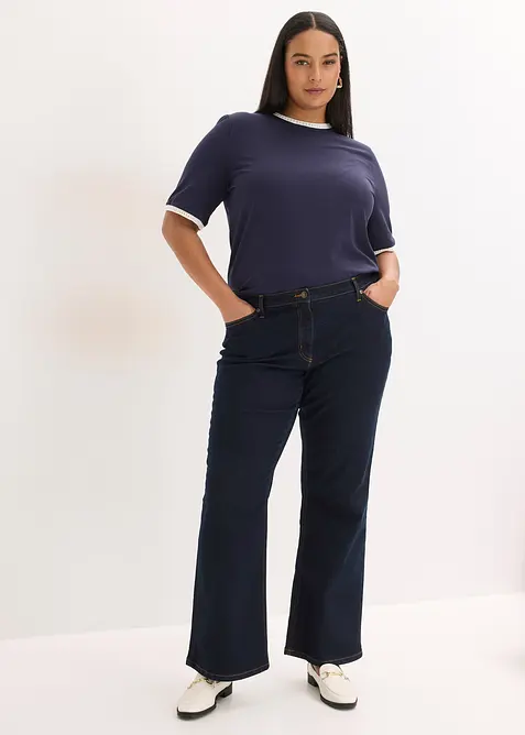 Maglia con bordatura in pizzo, bonprix