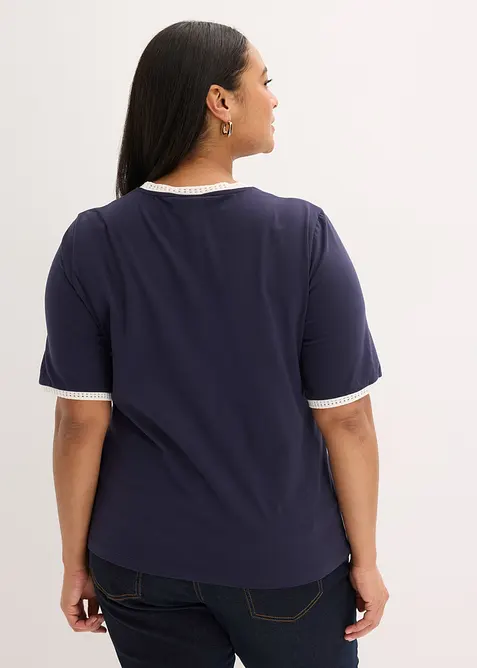 Maglia con bordatura in pizzo, bonprix