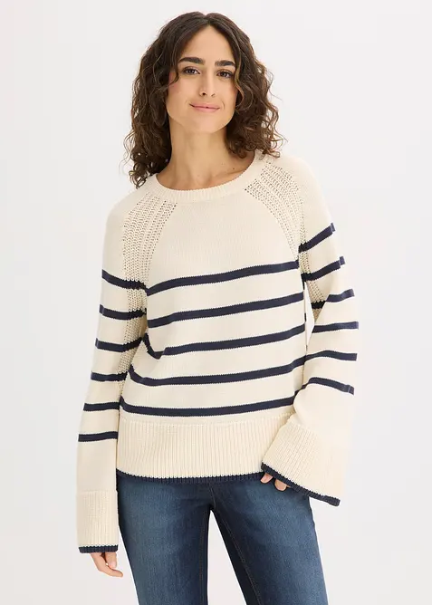 Maglione con righe a contrasto, bonprix