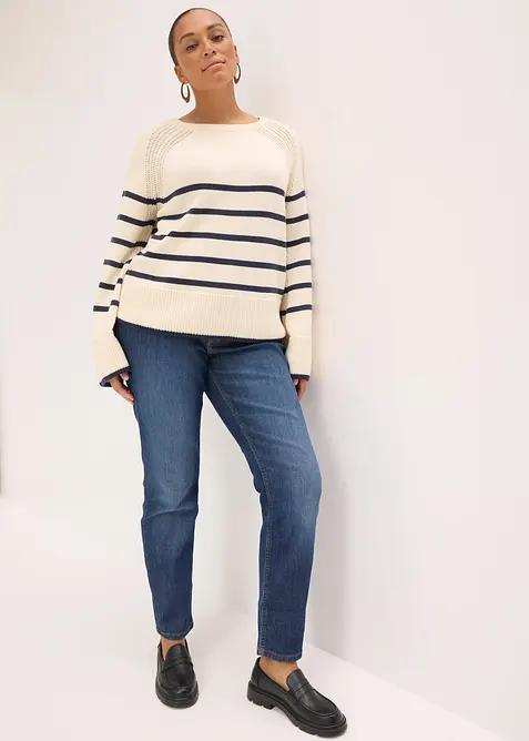 Maglione con righe a contrasto, bonprix