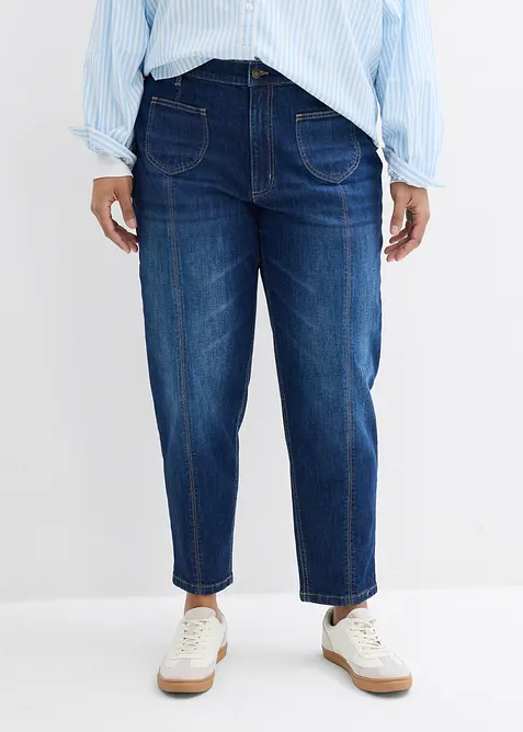 Mom jeans cropped, vita alta, bonprix