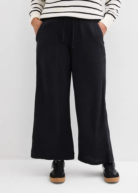 Pantaloni a palazzo in mussola leggera, bonprix