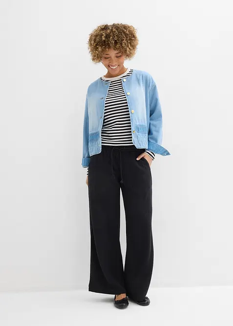 Pantaloni a palazzo in mussola leggera, bonprix