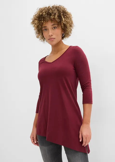 Maglia lunga in misto viscosa e cotone, bonprix