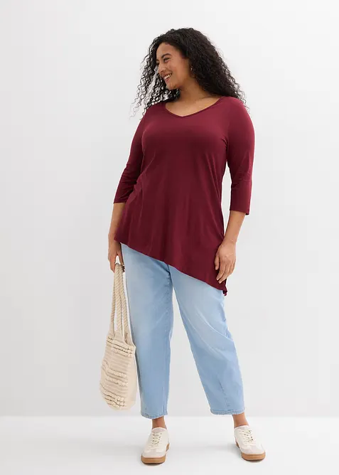 Maglia lunga in misto viscosa e cotone, bonprix