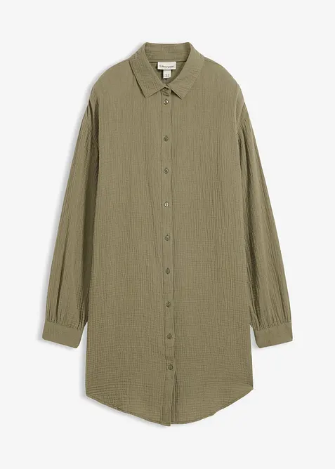 Camicetta lunga oversize in mussola, bonprix