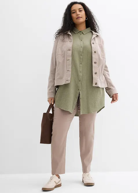 Camicetta lunga oversize in mussola, bonprix