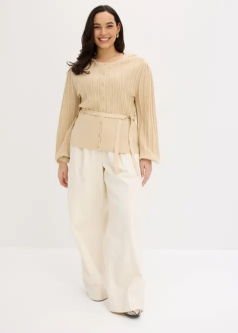 Maglione traforato in misto cotone, bonprix