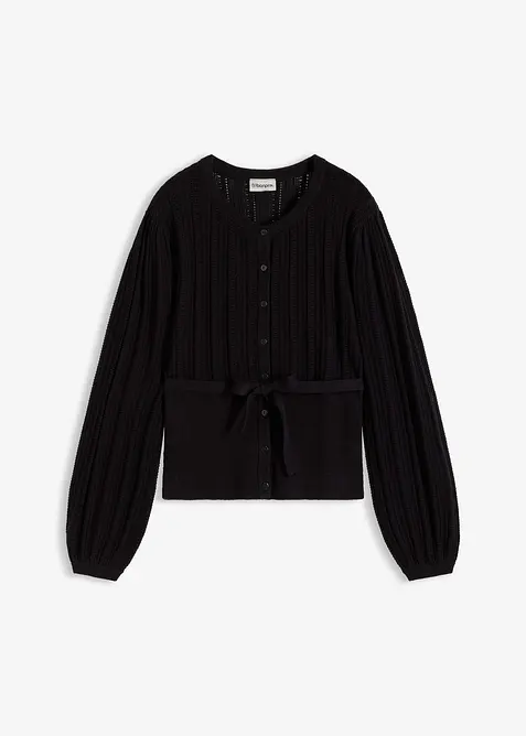 Maglione traforato in misto cotone, bonprix