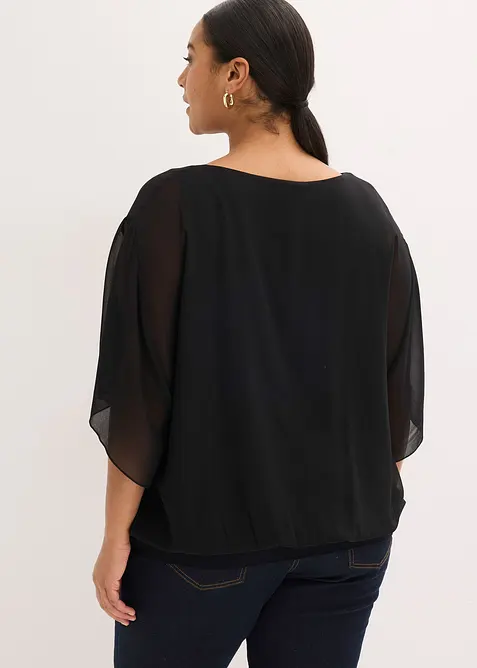 Blusa in chiffon con canotta, bonprix