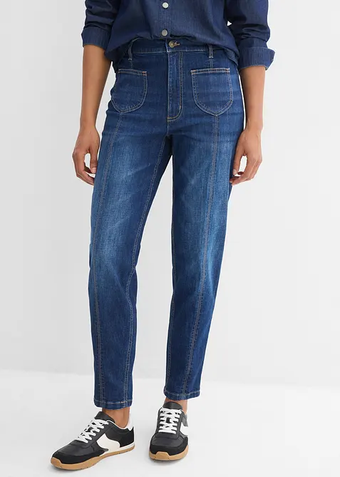 Mom jeans cropped, vita alta, bonprix