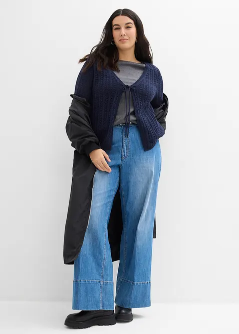 Cardigan con motivo traforato, bonprix