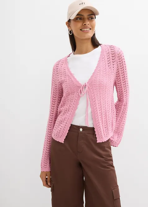 Cardigan con motivo traforato, bonprix