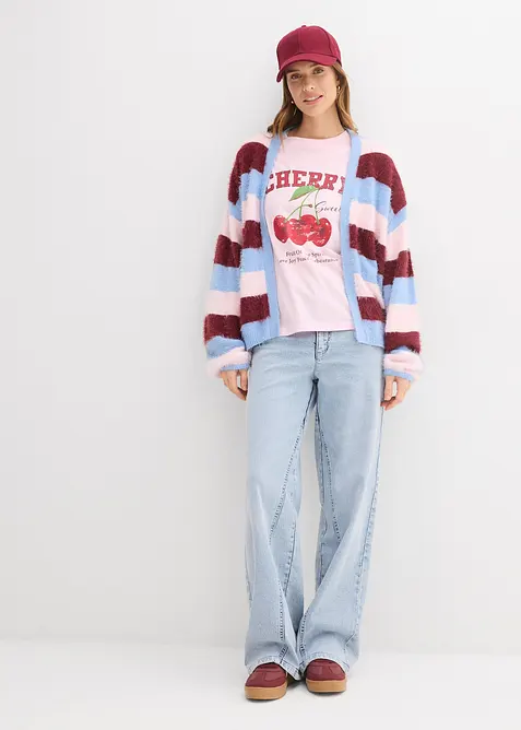 T-shirt in puro cotone biologico, con stampa, bonprix