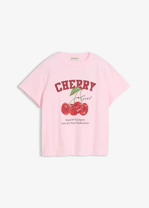 T-shirt in puro cotone biologico, con stampa, bonprix