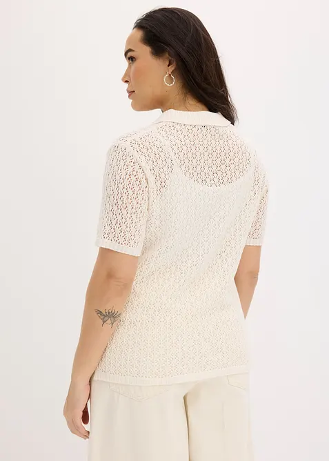 Maglione traforato a maniche corte, bonprix