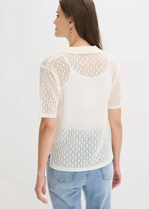 Maglione traforato a maniche corte, bonprix