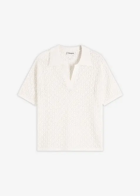 Maglione traforato a maniche corte, bonprix