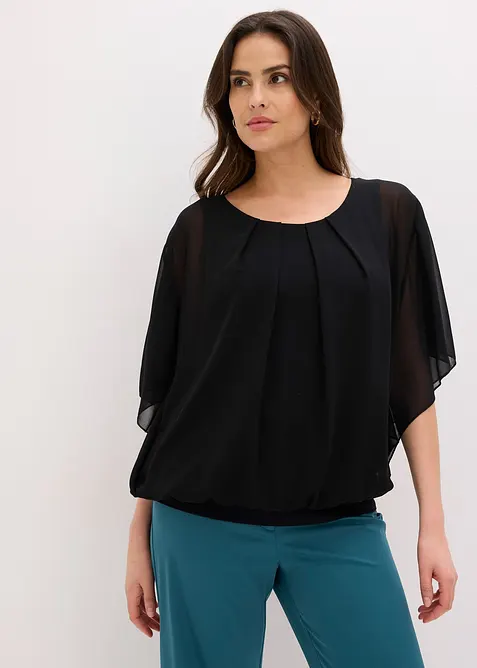 Blusa in chiffon con canotta, bonprix