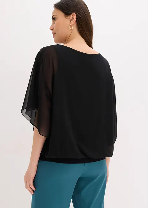 Blusa in chiffon con canotta, bonprix