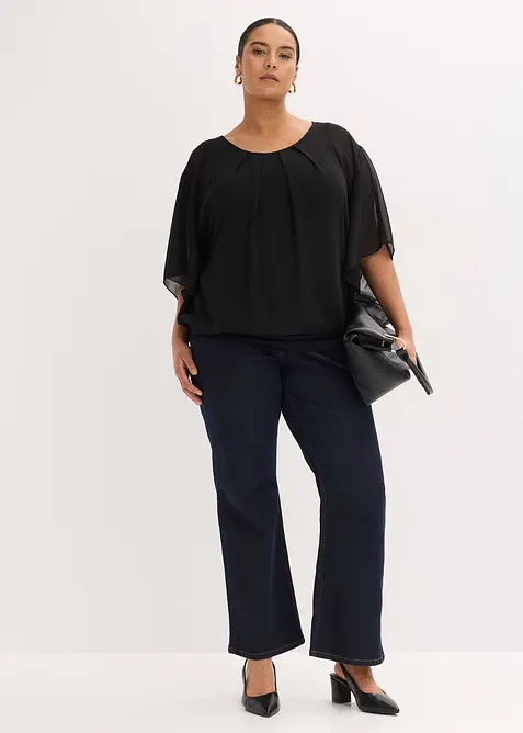 Blusa in chiffon con canotta, bonprix