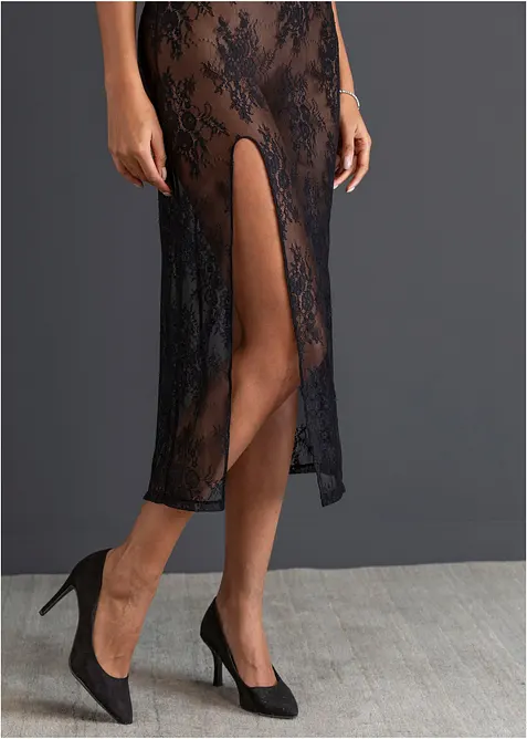 Abito in pizzo con spalline staccabili, bonprix