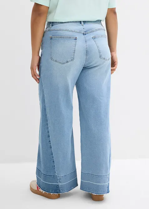 Jeans wide leg, vita media, bonprix