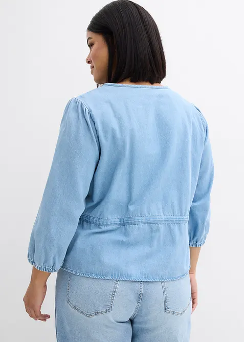 Camicia di jeans con maniche a sbuffo, bonprix