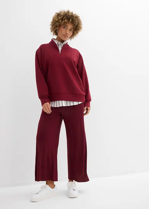 Pantaloni cropped in jersey di misto viscosa fluente, bonprix