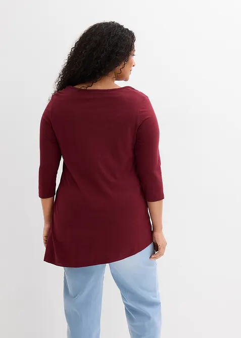 Maglia lunga in misto viscosa e cotone, bonprix