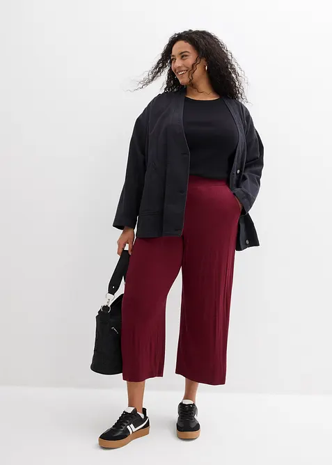Pantaloni cropped in jersey di misto viscosa fluente, bonprix