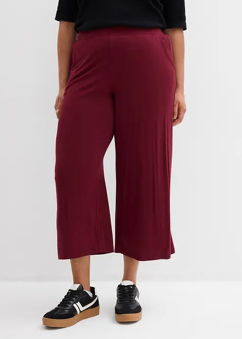 Pantaloni cropped in jersey di misto viscosa fluente, bonprix