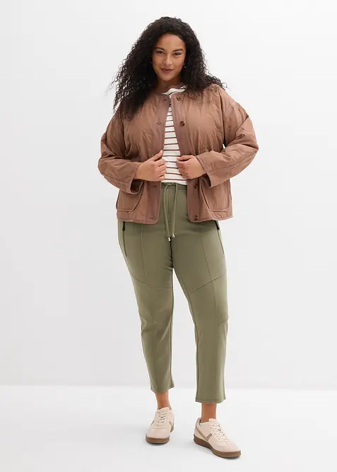 Pantaloni con elastico in vita in morbido punto di Roma, bonprix