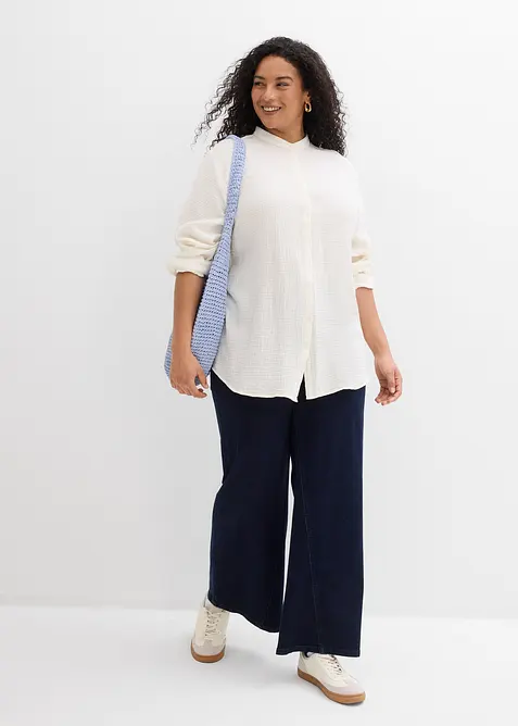 Camicia lunga in vaporosa mussola di cotone, bonprix