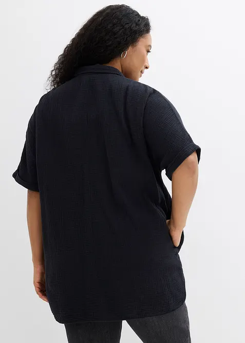Blusa oversize lunga in soffice mussola, bonprix
