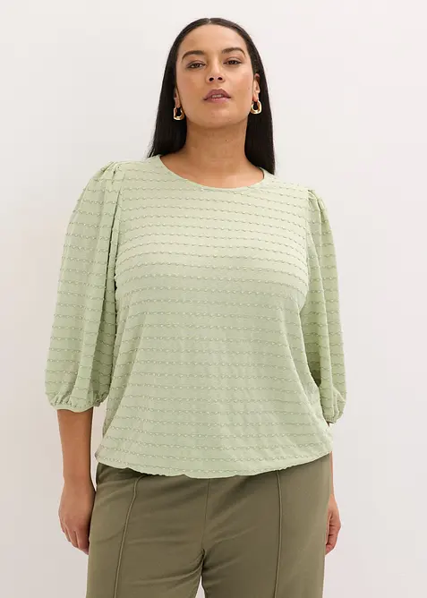 Maglia stile tunica in tessuto operato, bonprix