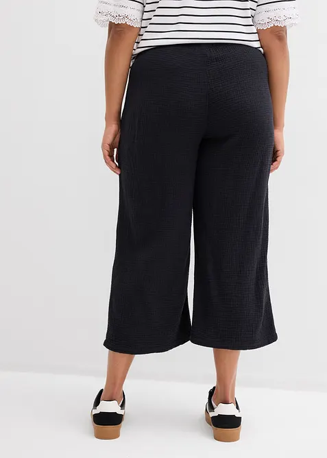 Pantaloni larghi in mussola di cotone, bonprix