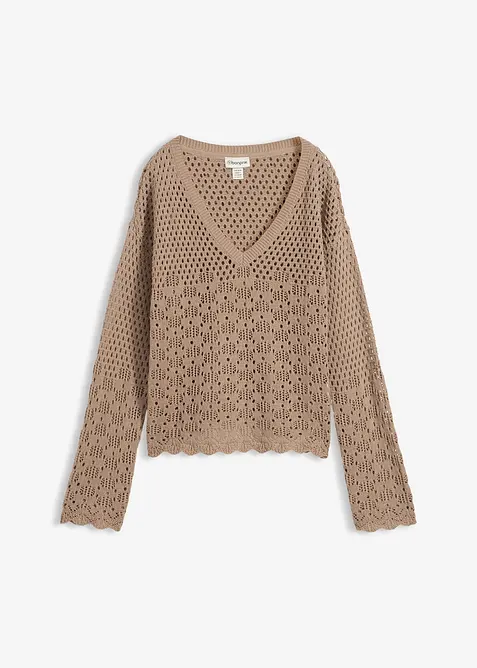 Maglione leggero traforato, bonprix