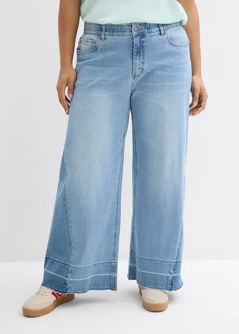 Jeans wide leg, vita media, bonprix