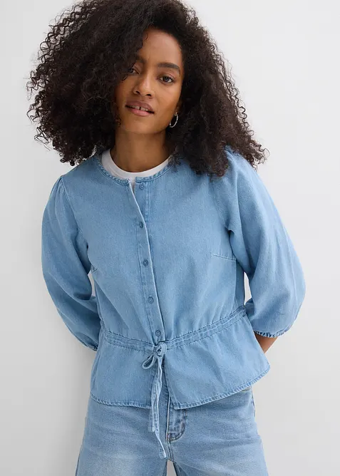 Camicia di jeans con maniche a sbuffo, bonprix