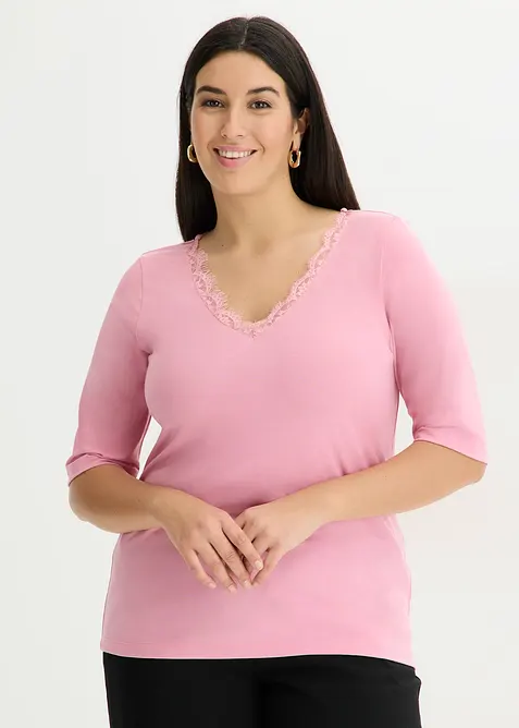 Maglia con pizzo, bonprix