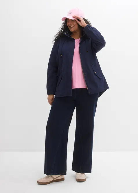 Parka da mezza stagione in cotone con cappuccio in fantasia, bonprix