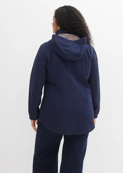 Parka da mezza stagione in cotone con cappuccio in fantasia, bonprix