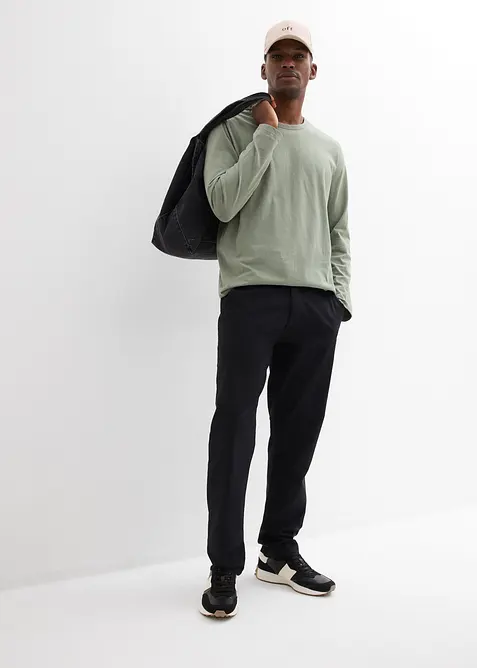 Pantaloni chino in misto lino regular fit, straight, bonprix