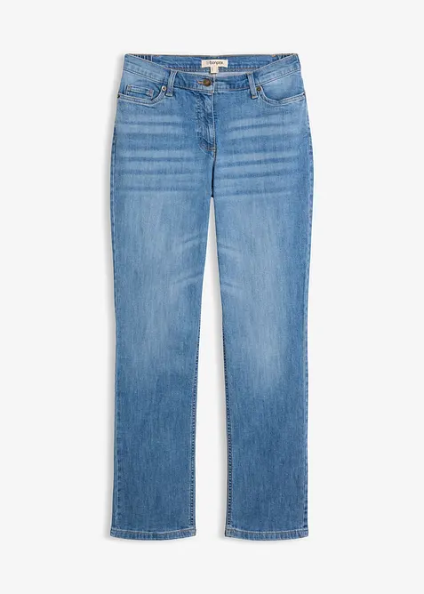 Jeans dritti con girovita comodo, vita media, bonprix